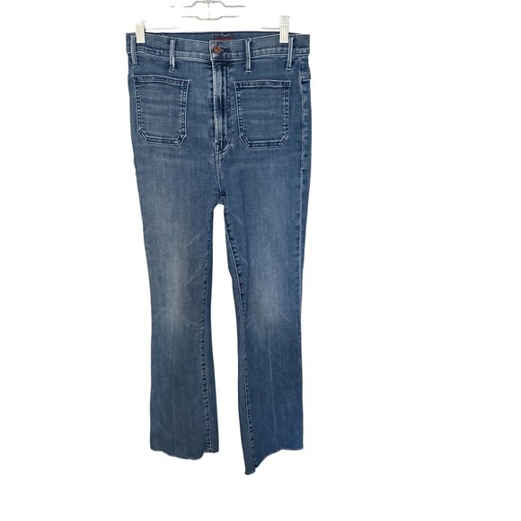 Mother Womens Hustler Patch Pocket Ankle Fray Jeans Size 27 - Picture 3 of 8